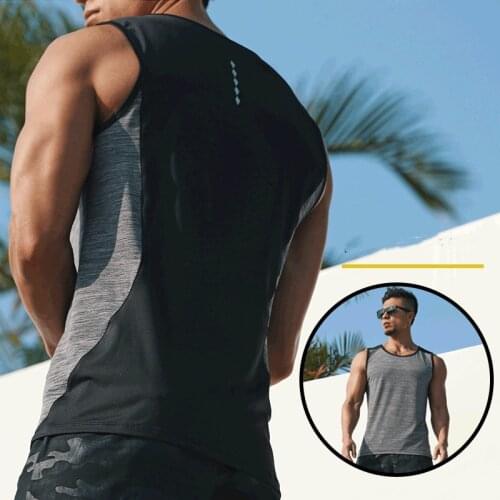 Sports Vest Mens Quick-drying Run Training Breathable Fitness Clothes Basketball Bottom Loose Sleeveless Summer Ropa Para Sudar