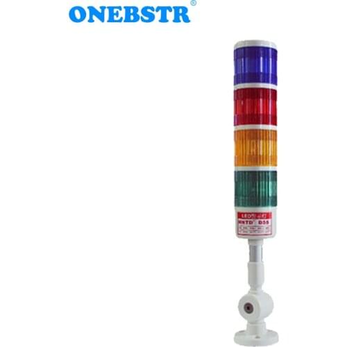 HNTD 220V LED Signal Indicator Light Warning Lamp TD55 CNC Semaphores 4 Color Buzzer Fold Rod Often Bright Free Shipping