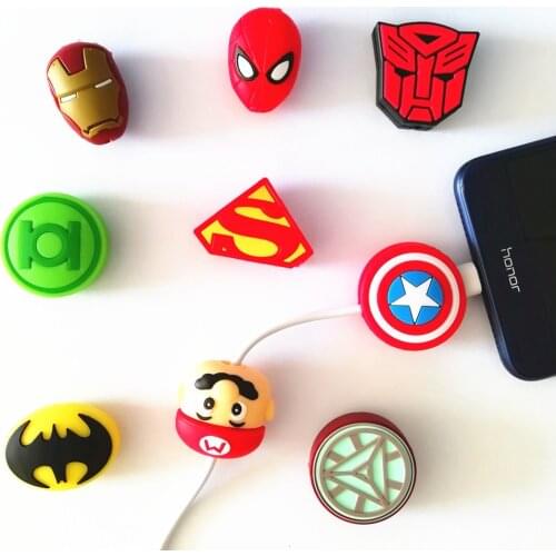 50pcs Cartoon Animal Cable Protctor USB Phone Charger Data Protection Cover Mini Wire Protector Cable Winder For iPhone