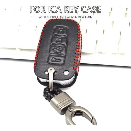 For Kia Ceed Rio 3 4 Cerato K2 K3 Picanto Soul Sorento Sportage Car Key Protector Shell Case Cover Leather Keychain Remote Shell