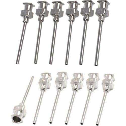 12x Stainless Steel Luer Lock Dispensing Needle Tip, 15 Gauge& 16 Gauge