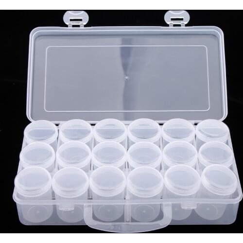 18pcs Clear Plastic Travel Cosmetic Small Containers - Empty Jars Round Makeup