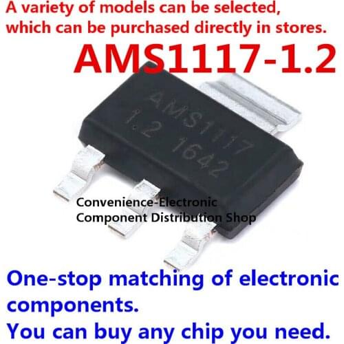20PCS/PACK AMS1117-1.2 1.8 2.5 3.3 5.0V ADJ SMD AMS1117-1.8 AMS1117-3.3 AMS1117 SOT-223 regulated power supply chip step-down IC