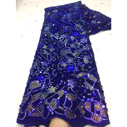 2021 Nigeria Velvet Lace Fabric High-quality African Mesh Lace Fabric With Sequined French Lace Fabric Sewing FJ4518