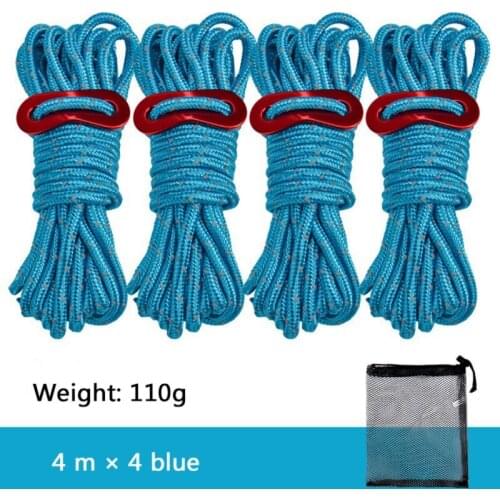 4pcs Multifunction Camping Tent Rope Accessories Outdoor Sports Hiking 4m Durable Polypropylene