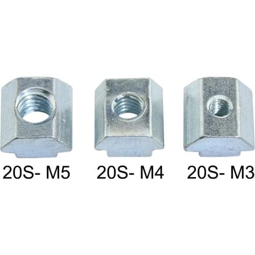 50pcs Sliding T Slot Nuts, 20S Half Round Roll in T-Nut for 2020 Series Aluminum Extrusion Profile, Carbon Steel Zinc-Plated