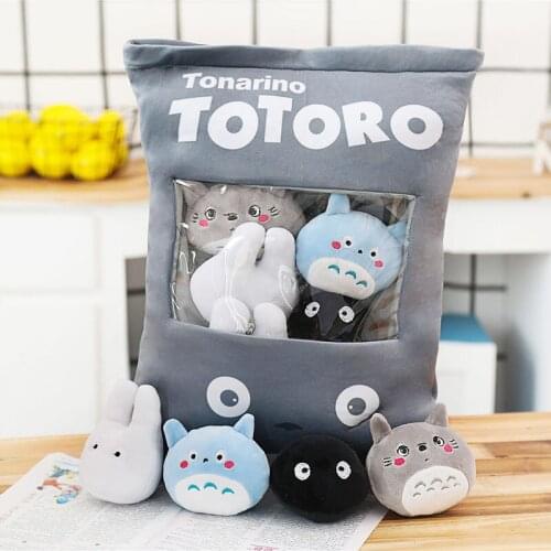 A Bag of Totoro Plush Toys 8 Pcs Plush My Neighbour Totoro Soft Doll Stuffed Cartoon Anime Animal Toys Kids Girl Room Decor Gift