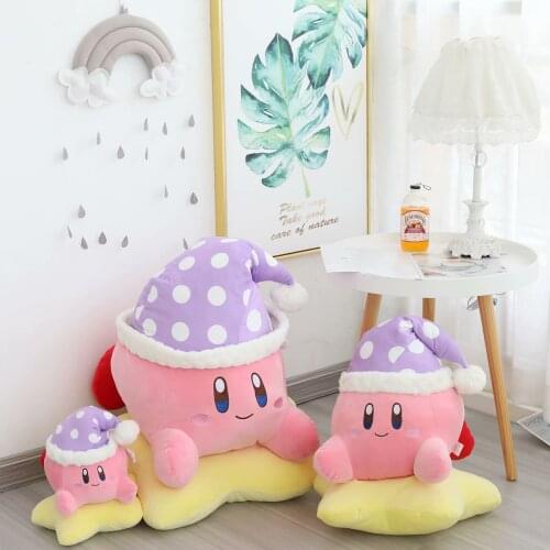 Anime plush Japanese Super Fire Game Kirby Kawaii Room Decoration Dolls Cute Sofa Cushions stueed Toys for children gift