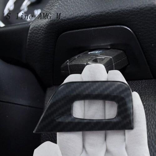 Car Styling Interior Accessories For BMW 1 Series E81 2007-2011 Carbon Fiber Texture Auto Key Hole Frame Sticker And decals Trim
