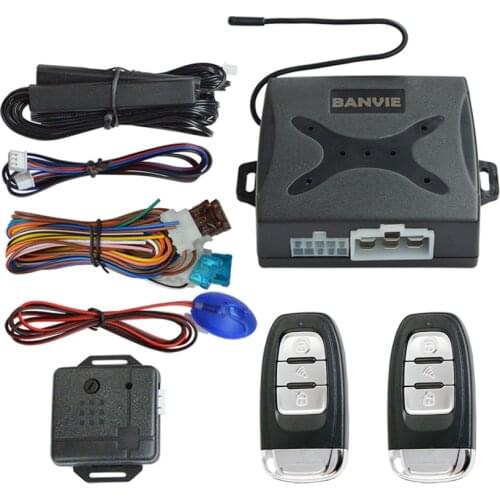 BANVIE PKE Car Alarm System with Passive Keyless Entry Anti Theft Auto Central Door Locking