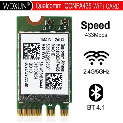 Wireless Adapter Card for Qualcomm Atheros QCA9377 QCNFA435 802.11AC 2.4G/5G NGFF WIFI CARD Bluetooth 4.1 network module