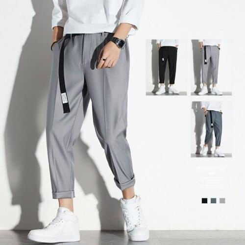 Send Belt 2021 Mens Silk Loose Business Casual Pants Formal Fashion Trend Trousers Slim Fit 3 Color Suit Pants Big Size M-4XL