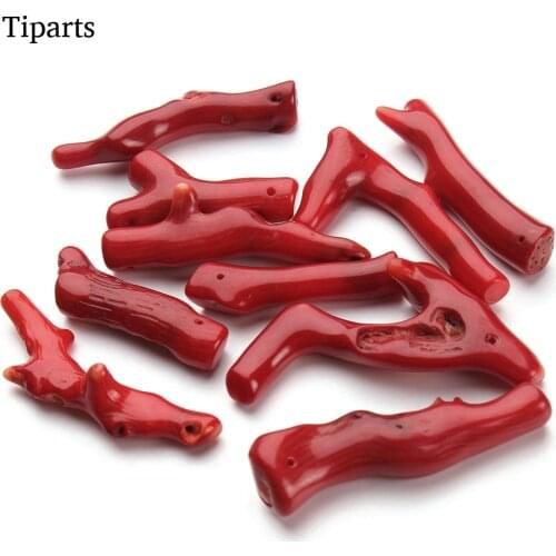 5pcs/lot Tree irregular Coral Shaped Natural Red Loose Coral Beads 2-4cm For DIY Necklace Charms Pendant Jewelry Making Findings