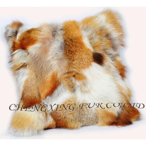 CX-D-69/Z New Products Red Fox Fur Sofa Cushion Cover