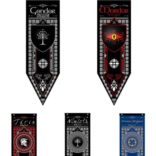 Home Decor Mordor Dark Tower LORs flags White Tree of Gondor Silmarillion Turin Gil-galad Flag decoration valance