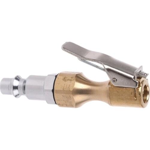 Hot Sale Heavy Duty Brass Air Chuck Set,Dual Head Air Chuck 1/4 Female NPT Open Flow Ball Air Chuck