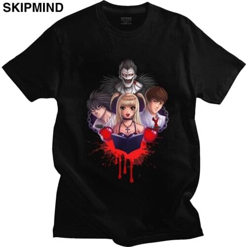 Classic Anime Death Note Tshirt Men Short Sleeve Shinigami Ryuk Manga T-shirt O-neck Soft Cotton Graphic Tee Shirt Clothes Gift