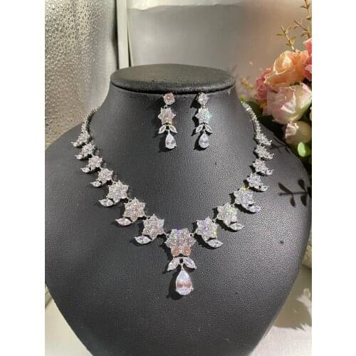 Janekelly2 pcs Bridal Zirconia Full Jewelry Sets For Women Party, Luxury Dubai Nigeria CZ Crystal Wedding Jewelry Sets