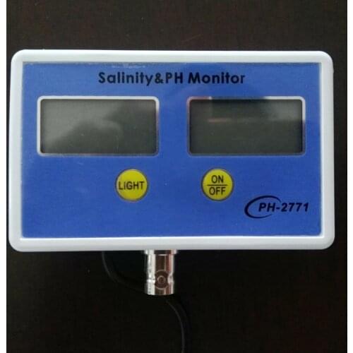Wattson pH/Salinity monitor controller Tester Meter with Probe/Salty Tester with Probe and Buffer