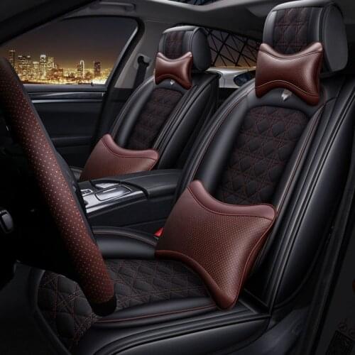 Leather Flax Universal car seat cover for Mercedes Benz W203 W210 W211 AMG W204 C E S CLS CLK CLA SLK A20 Car-Styling sticker