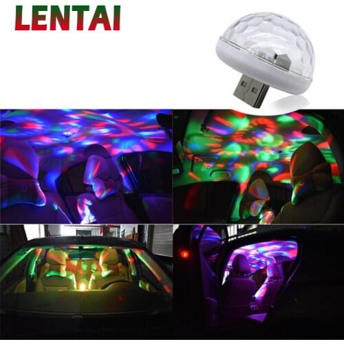 LENTAI 1PC Car LED USB Atmosphere Light Colorful Lamp For Citroen C4 C5 Hyundai Solaris I30 VW Polo Ford Fiesta Fusion Mustang
