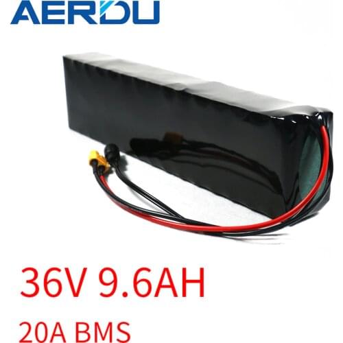 AERDU 36V 9.6Ah 10Ah 600watt lithium battery pack built in 20A BMS For M365 pro ebike bicycle scooter inside for MH1 Cell
