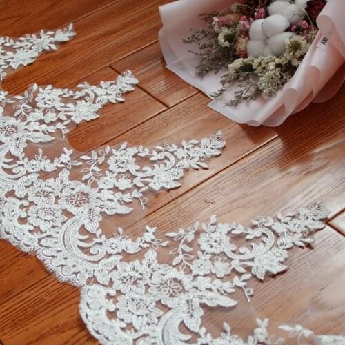 Handmad DIY Material Cotton Cording Embroidery Bride Wedding Dress Lace Trim