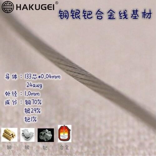 Copper-silver-palladium alloy fever earphone upgrade cable 133 core*0.04mm OD:1.0mm