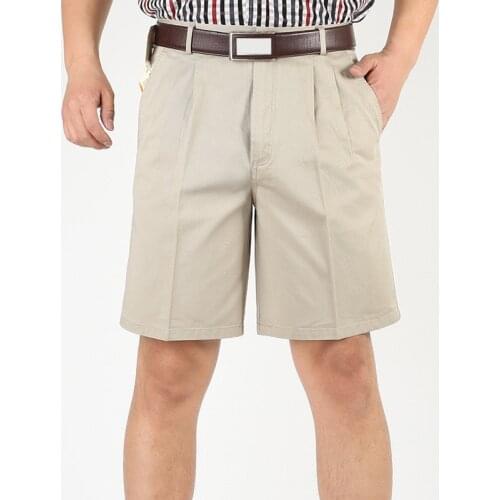 MRMT 2021 Brand New Summer Mens Cotton High Waist Loose Five-point Short Pants for Male Thin Middle-aged Casual Pants