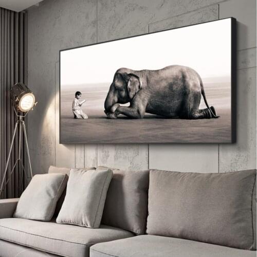 MUTU Modern Canvas Painting Nordic Posters And Prints Zen Home Decoration Elephant religion Art Wall Picture For Living Room