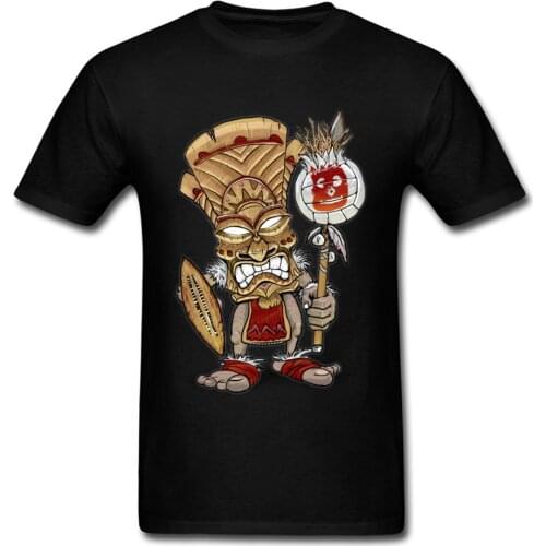 Wilson Warrior Tiki God T Shirts Prevalent Mens ostern Day Tops Shirt 3D Printed Clothing Shirt Round Collar 100% Cotton
