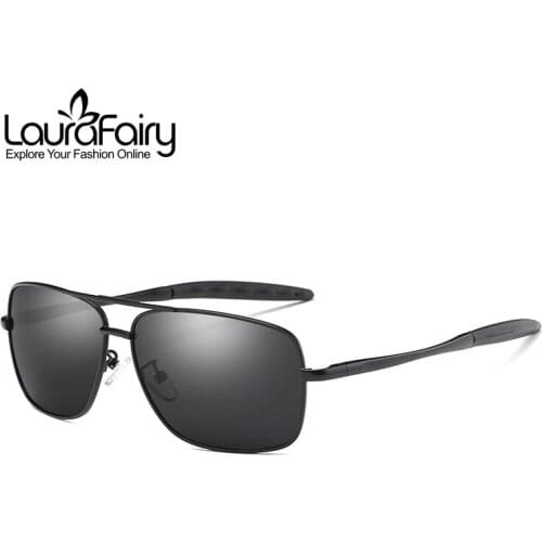 LauraFairy Mens Polarized Pilot Sunglasses Mirrored Sunglass Men Night Vision Glasses for Driving oculos de sol masculino 0925