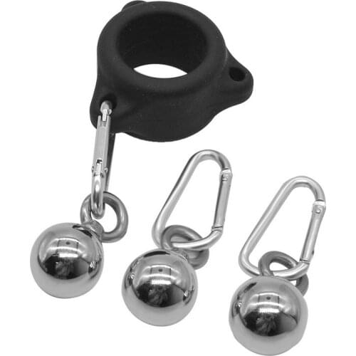 Silicone Penis Rings Metal Heavy Ball Male Chastity Device Detachable Ball Bdsm Penis Scrotum Stretcher Sex Toy For Men Cockring
