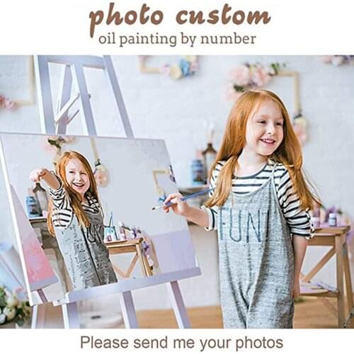 DIY Oil Painting By Numbers Photo Custom Kits Drawing Canvas Pictures By Number Photos Portrait Wall Art Home Decoration