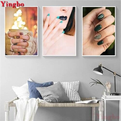 3 Pieces DIY Diamond Painting Makeup Nail Girls Cross Stitch Square round Diamond Embroidery Home Decor Nordic Minimalist Style