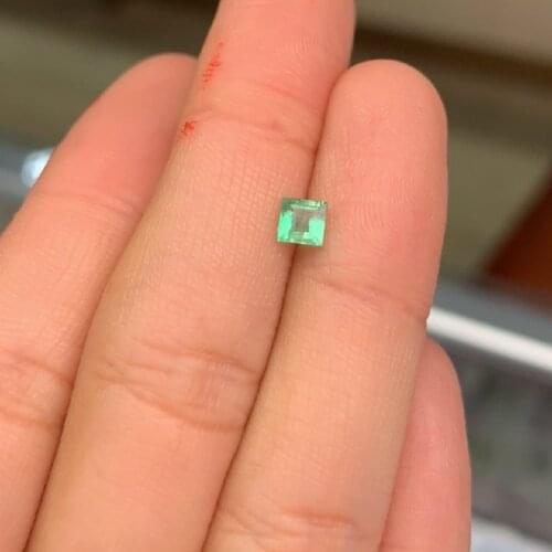 Natural 5 * 5 MM Square Cut Genuine Emerald Loose Gemstone DIY Stone Decoration Jewelry Wholesale Lots Bulk
