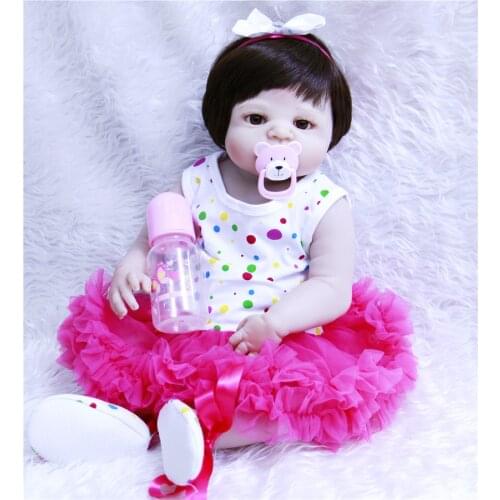 NPK Real 23inch Full Silicone bathe Reborn Baby Doll Toys Lifelike new design girl Babies doll Fashion Doll bebes doll Menina