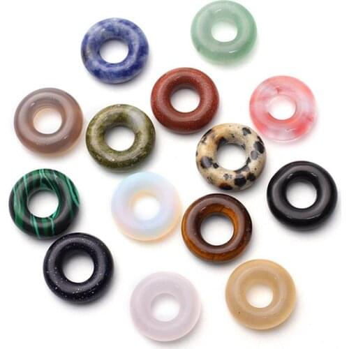 Wholesale 50pcs Fashion Top Quality Natural Stone Amazonite Flat Beads Mixed Round Shape Big Hole For DIY Bracelet Free Shipping