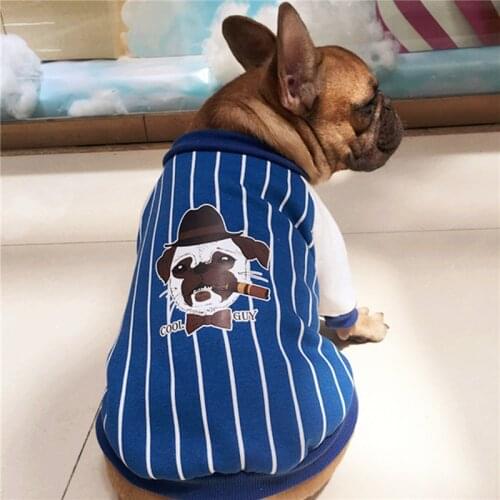 Pet Dog Coat Jacket Clothes For Small Puppy Dogs Cat Winter Autumn French Bulldog Stripe Clothing Bulldog Costume Dog ropa perro