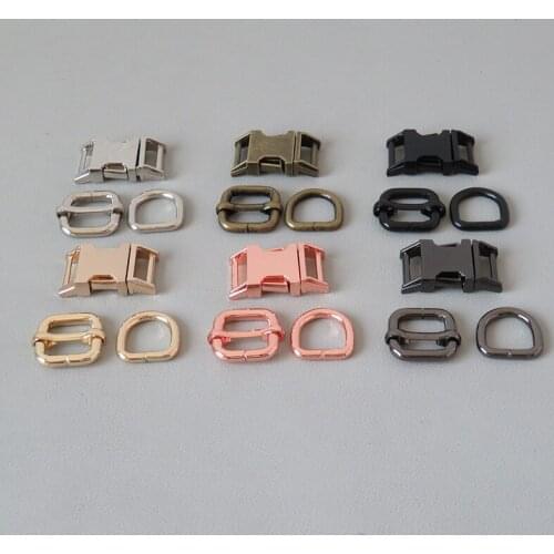 50Sets 15mm 20mm 25mm Metal D Ring Belt Buckle Adjuster Straps Loop Hardware For Bag Outdoor Dog Pet Collar Paracord Clasp Hook