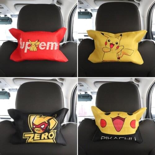 Pokemon Pikachu Creative Tissue Box Car Car Hanging Drawer Box Cover Cartoon Car Interior Decoration Car Supplies Daquan Anime