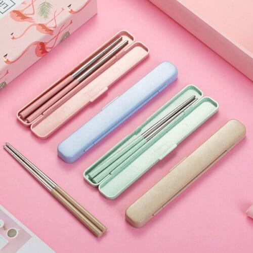 Portable Chinese Chopsticks Nordic Style Pull Style/Flip Style 304 Stainless Steel/AS 3Colors Kitchen Gadgets Reusable Tableware