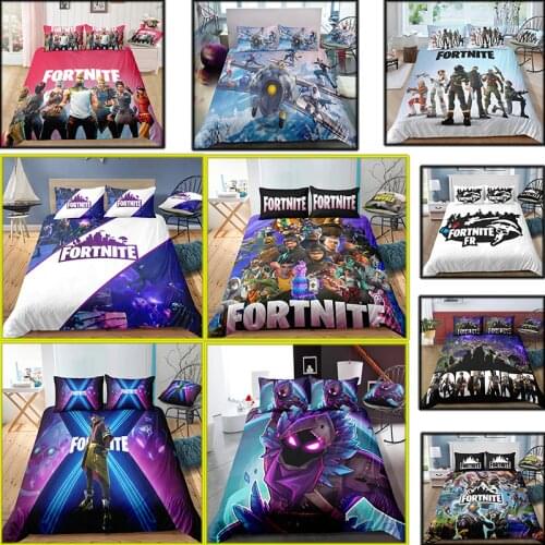 Game Bed Sheet Fortnite Quilt Coverlet Pillow Cases Fortress Night Textile Bedding Flat Sheet Bed Cover Fortnite Bed Sheets Toys