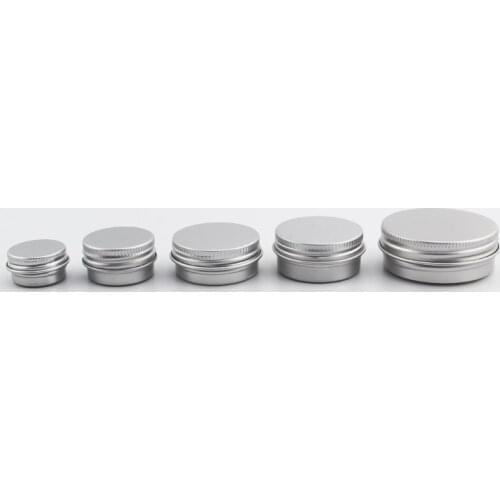 100pcs 5g 10g 12g 15g Empty Aluminum Container With Screw Cap Travel Size Balm Metal Cosmetics Skin Care Cream Bottle Jar Pot