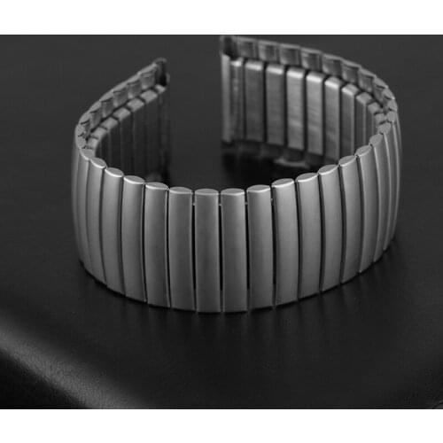 Stainless Steel Elastic 20mm 22mm Watch Straps Black Replacement Watchband Practical Stretchable Length None Buckle Mens Strap