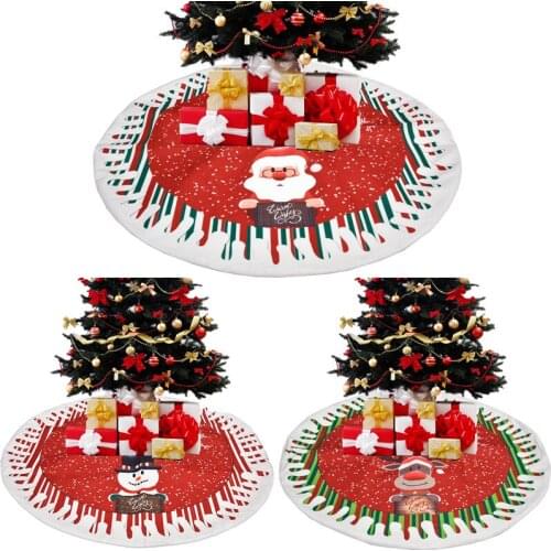 Christmas Tree Decoration Tree Skirt Xmas Tree Carpet Merry Christmas Decorations for Home Xmas Ornaments New Year 2022 Navidad