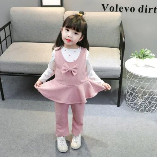 Spring Autumn Clothing Set Baby Girls Toddle Striped Coat Leggings Cotton Cartoon Vest Skirt Long Sleeved T-Shirt Pants Clothes