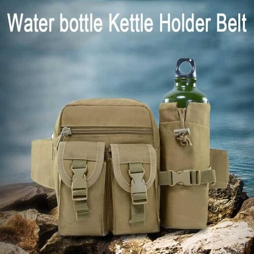 Military Tactical Molle Pouch Belt Waist Bag Water Bottle Kettle Holder Multi Function Hunting Bags For Camping Hiking Travel