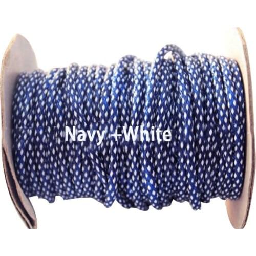 3.5mm Navy Blue+White Korea Polyester Core Waxed Wax Cord Thread+50yds/roll+Jewelry Findings Accessories Bracelet Necklace rope