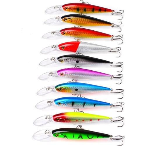 HiUmi 1Pc Super Quality 11cm 10.5g Hard Bait Minnow Fishing lures Bass Fresh Salt Water 4#hook